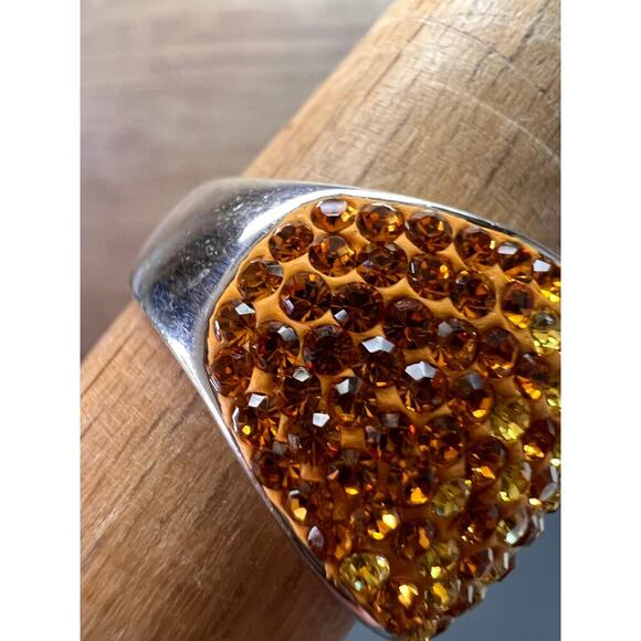 Signed Chelsea Taylor yellow ombré sterling silver ring size 8 - Picture 9 of 16